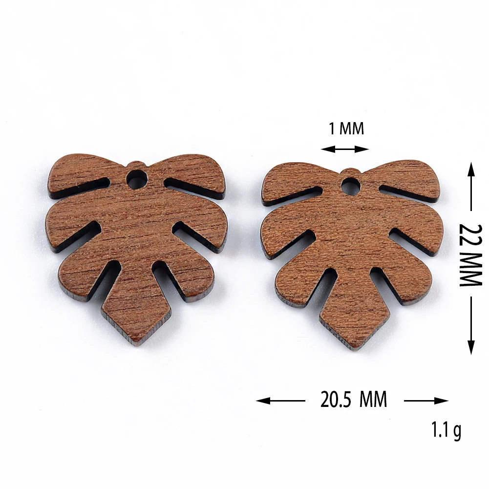 10PCS Mix Natural Wood Geometric Charms For Earring Bracelet Connectors Findings DIY Pendants Flatback Vintage Jewelry Making