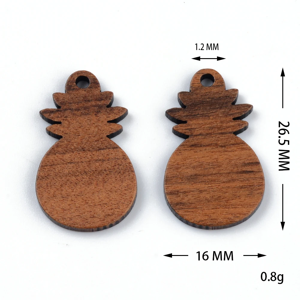 10PCS Mix Natural Wood Geometric Charms For Earring Bracelet Connectors Findings DIY Pendants Flatback Vintage Jewelry Making