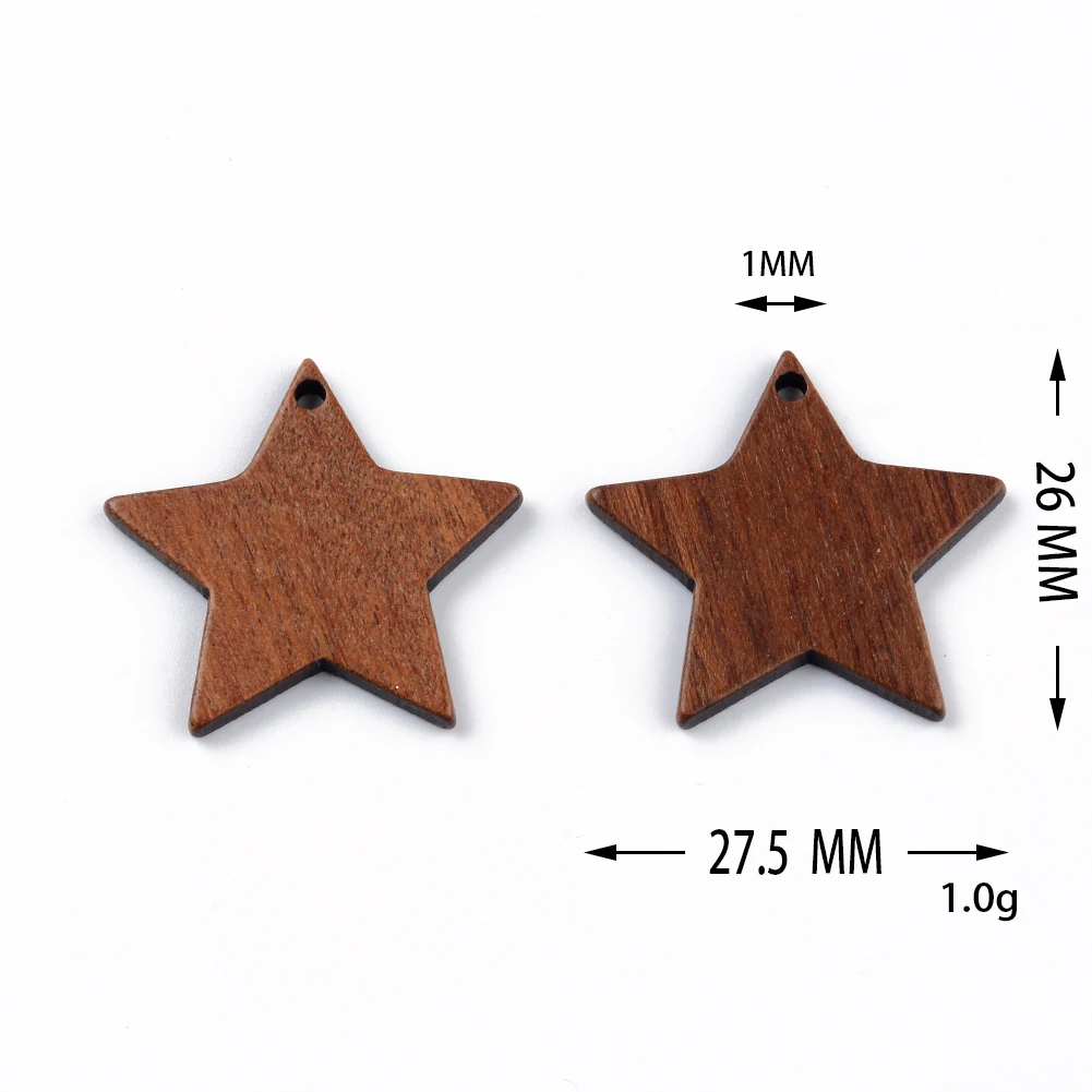 10PCS Mix Natural Wood Geometric Charms For Earring Bracelet Connectors Findings DIY Pendants Flatback Vintage Jewelry Making