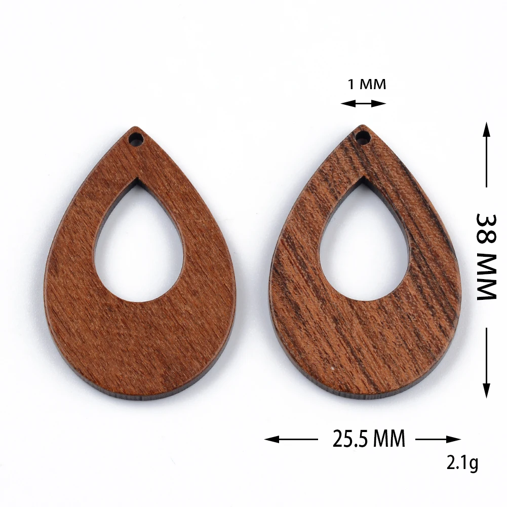 10PCS Mix Natural Wood Geometric Charms For Earring Bracelet Connectors Findings DIY Pendants Flatback Vintage Jewelry Making