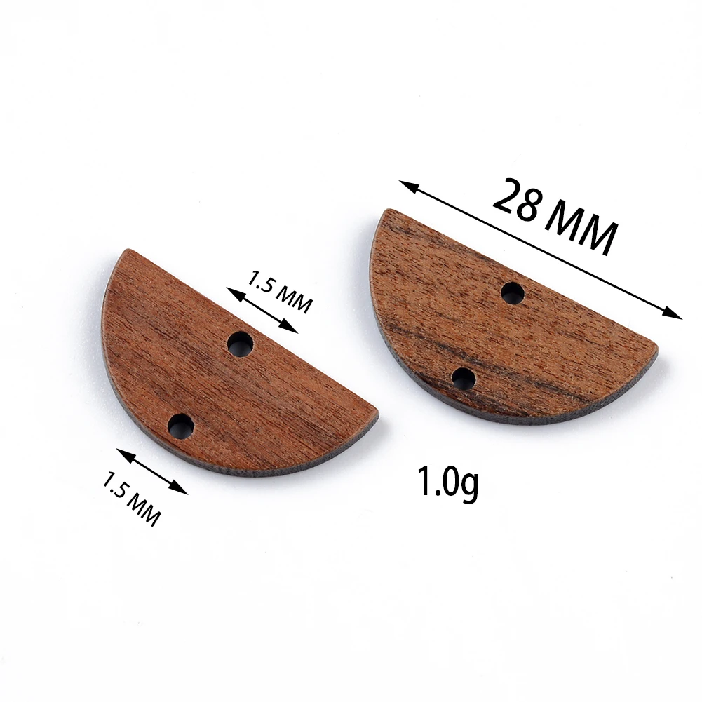 10PCS Mix Natural Wood Geometric Charms For Earring Bracelet Connectors Findings DIY Pendants Flatback Vintage Jewelry Making