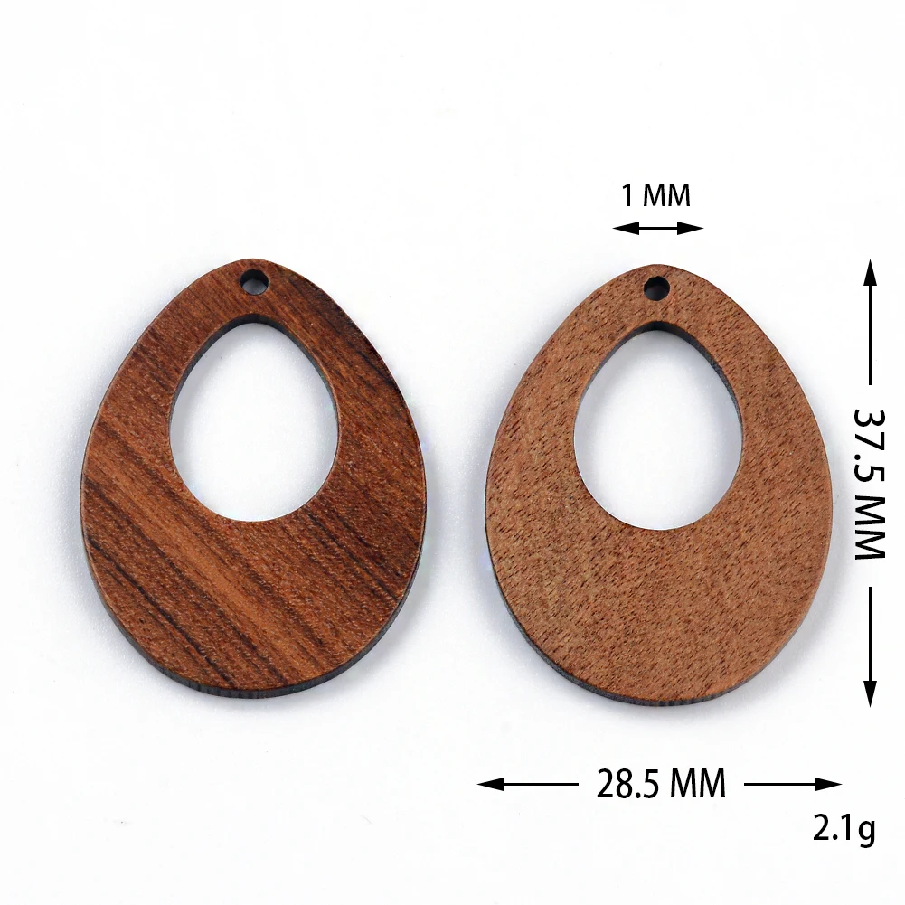 10PCS Mix Natural Wood Geometric Charms For Earring Bracelet Connectors Findings DIY Pendants Flatback Vintage Jewelry Making