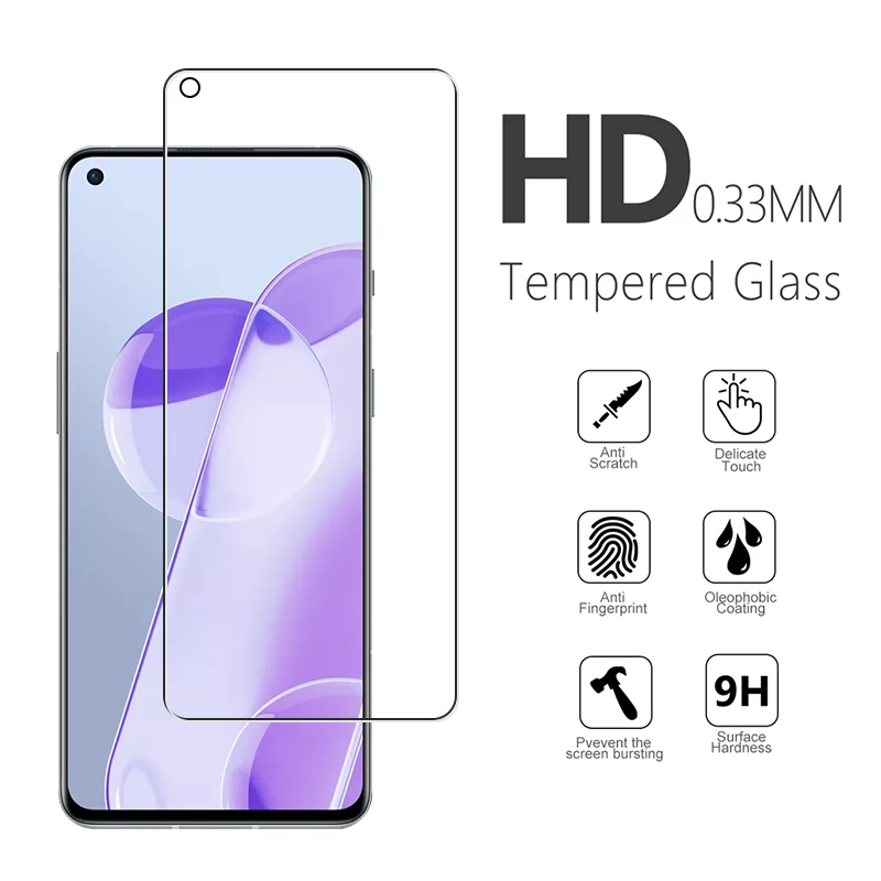 Full Cover Tempered Glass on Screen Protector For Oneplus 11 9 10 8 Pro Curved Glass Oneplus 10T Nord 2 7 8T 9 9R 9rt 7t ACE Pro