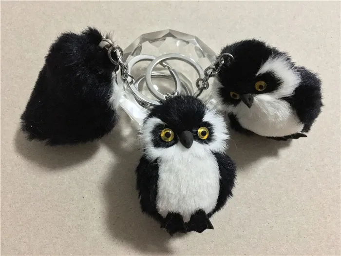 Cute Tiny Plush Faux Rabbit Fur Owl Women Girls Mini Animal Keychain On Bag Car Trinket Jewelry Party Toy Gift
