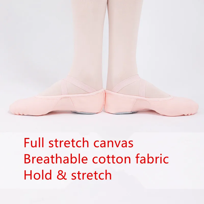 Stretch Canvas Ballet Dance Shoes Slippers Split Soft Sole Ballerina Cotton Elastic Fabric Belly Training Jazz Gym Yoga Exercise