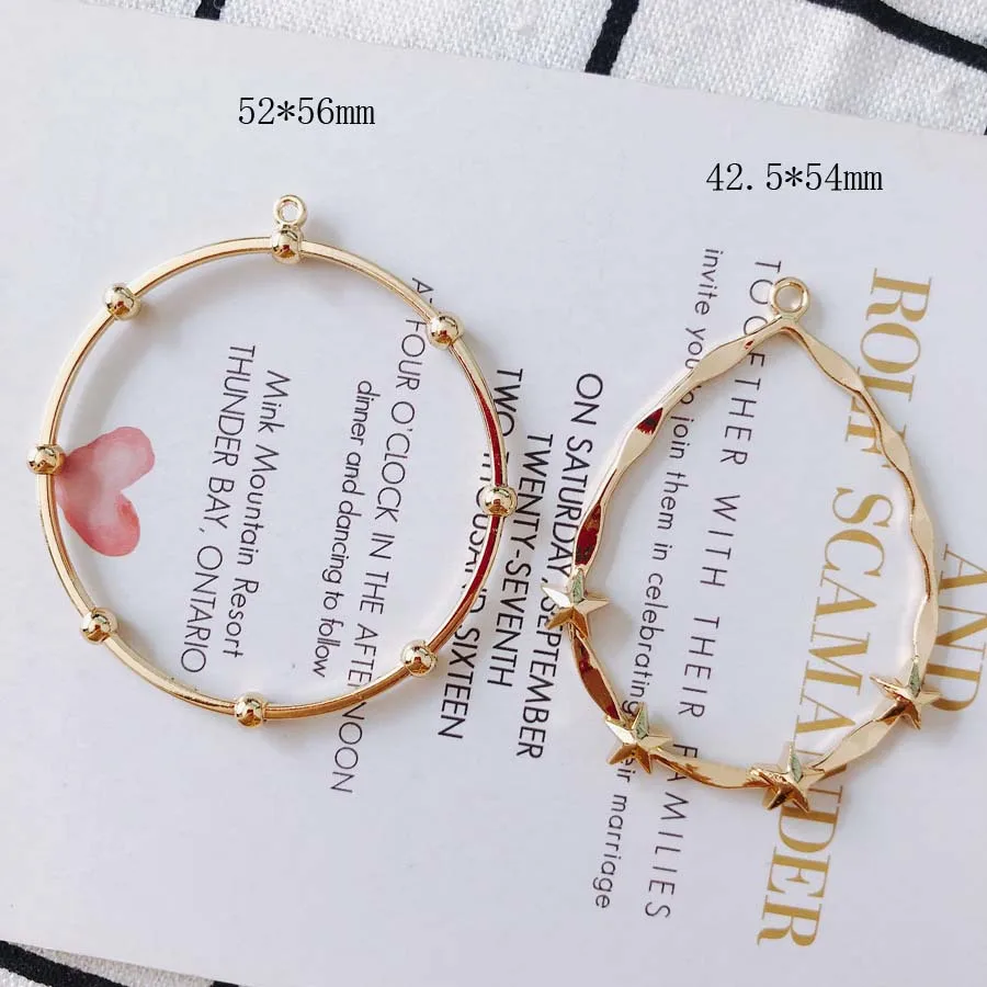 10pcs Round Pendants Golden Color Pendant Charms for DIY Earrings Bracelet Necklace Jewelry Making Findings Accessories
