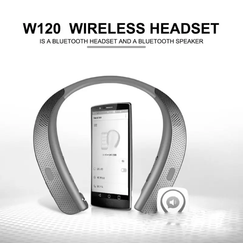 New HBS-W120 Bluetooth Headphones Lightweight Stereo Neckband Wireless Headset With Speaker for Sports Exercise Game Call