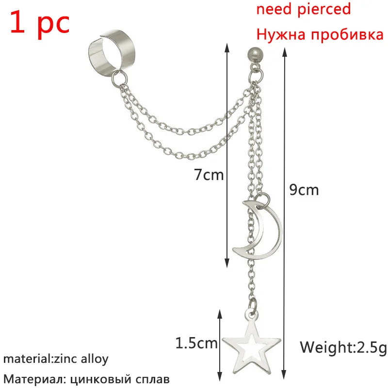 New Gold Color Metal Ear Cuff Non-Piercing Ear Clips Fake Cartilage Earrings Clip Earrings For Women Men Wholesale Ear Jewelry