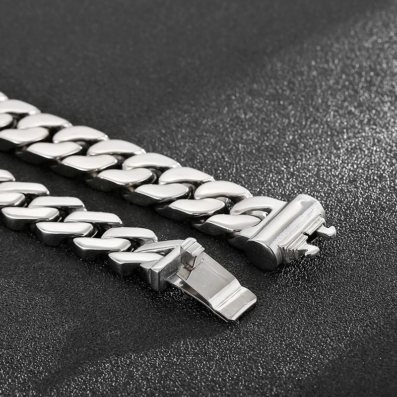 Kalen 13mm Trend Curbs Cuban Chain 316L Stainless Steel Men's Bracelet Popular Simple Jewelry Punk Link
