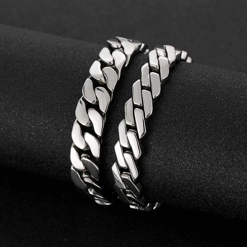 Kalen 13mm Trend Curbs Cuban Chain 316L Stainless Steel Men's Bracelet Popular Simple Jewelry Punk Link