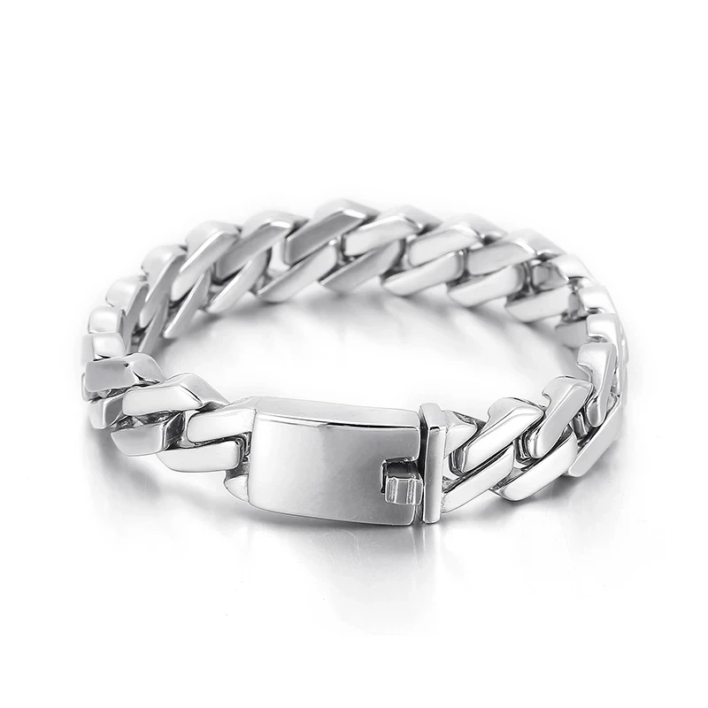 Kalen 13mm Trend Curbs Cuban Chain 316L Stainless Steel Men's Bracelet Popular Simple Jewelry Punk Link