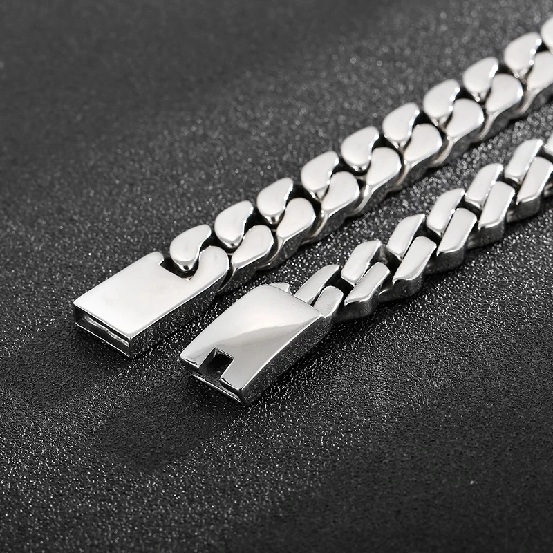 Kalen 13mm Trend Curbs Cuban Chain 316L Stainless Steel Men's Bracelet Popular Simple Jewelry Punk Link