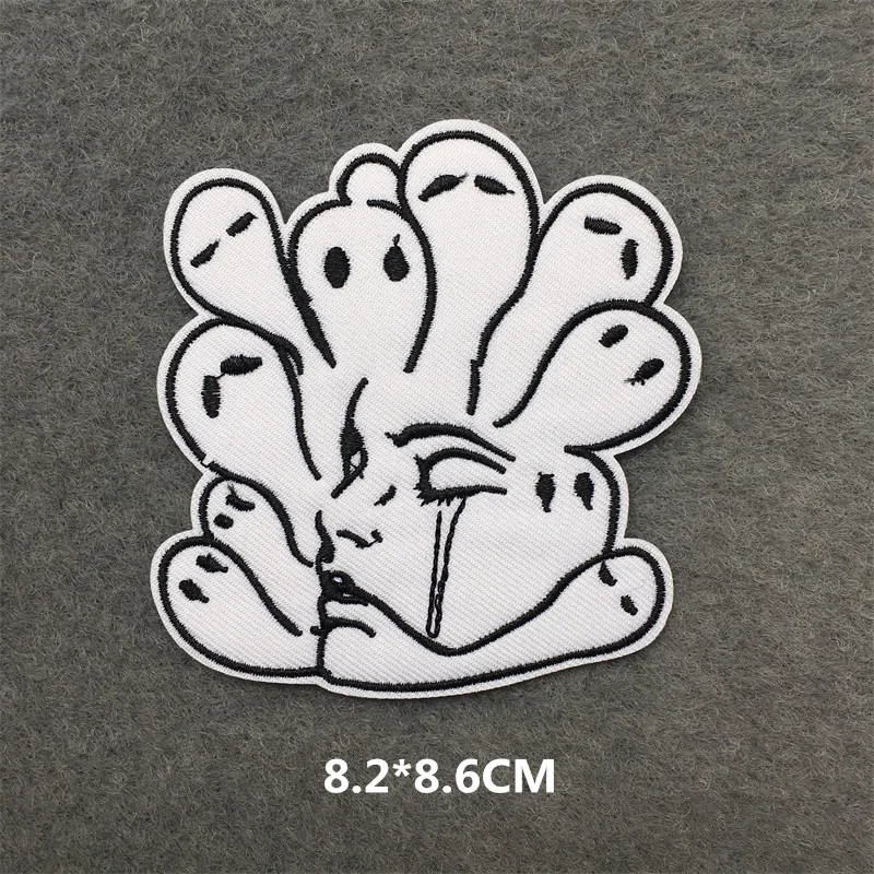 Feeling Good Embroidery Patch for Clothing Punk Iron on Patches Appliques DIY Sewing Clothes Jacket Jeans Home Decoration