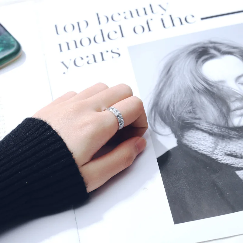 LIVVY Hot Sell Silver Color Geometry Rings For Women Adjustable Handmade Fashion Party Jewelry 2025 New Trendy