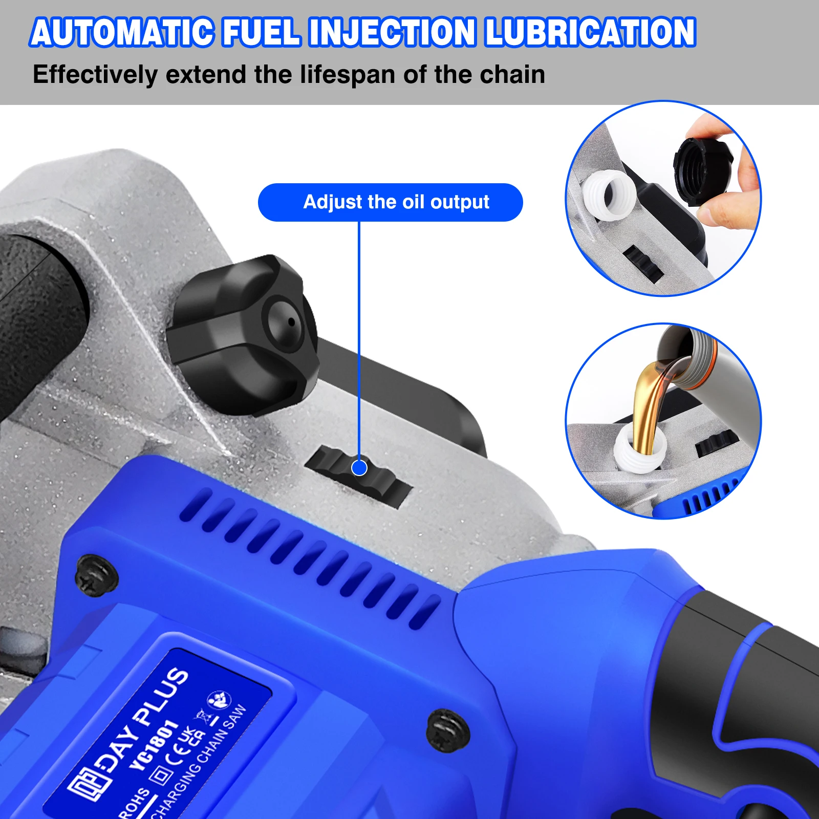 16 Inch Cordless Electric Chainsaw with 2 Battery and Charger,Brushless Handheld Powered Chainsaw for Wood Cutting Tree Pruning