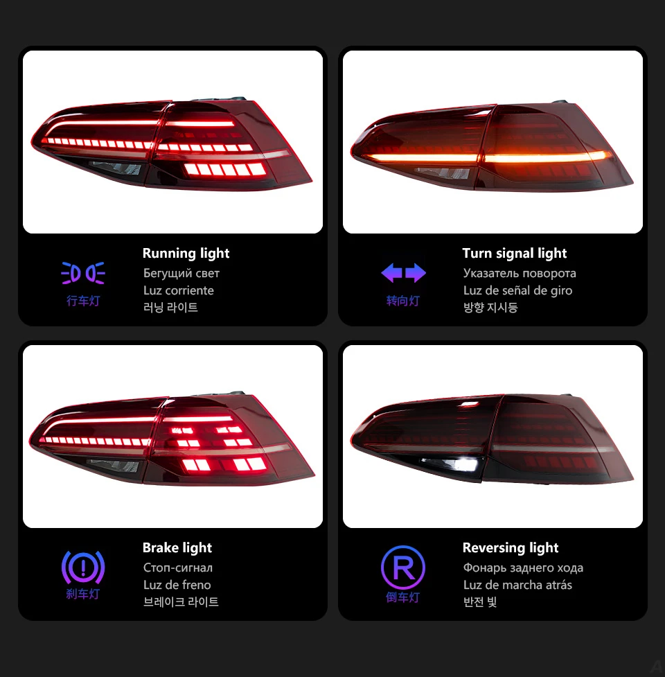 AKD Car Styling LED Tail Lamp for Volkswagen Golf 7 Hatchback Tail Light 2013-2020 Golf 7.5 MK7 Vii Rear Stop DRL Animation Brake Auto Accessories
