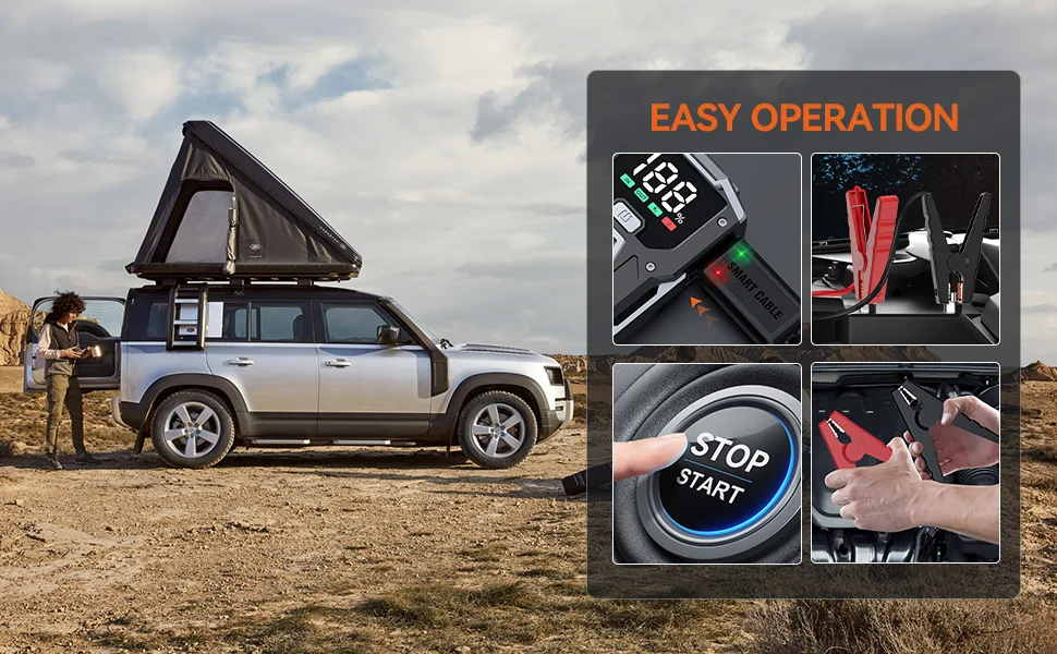 1000A/1500A PEAK Car Jump Starter Power Bank 12V Portable Car Battery Booster Charger Starting Device Petrol Diesel Car Starter