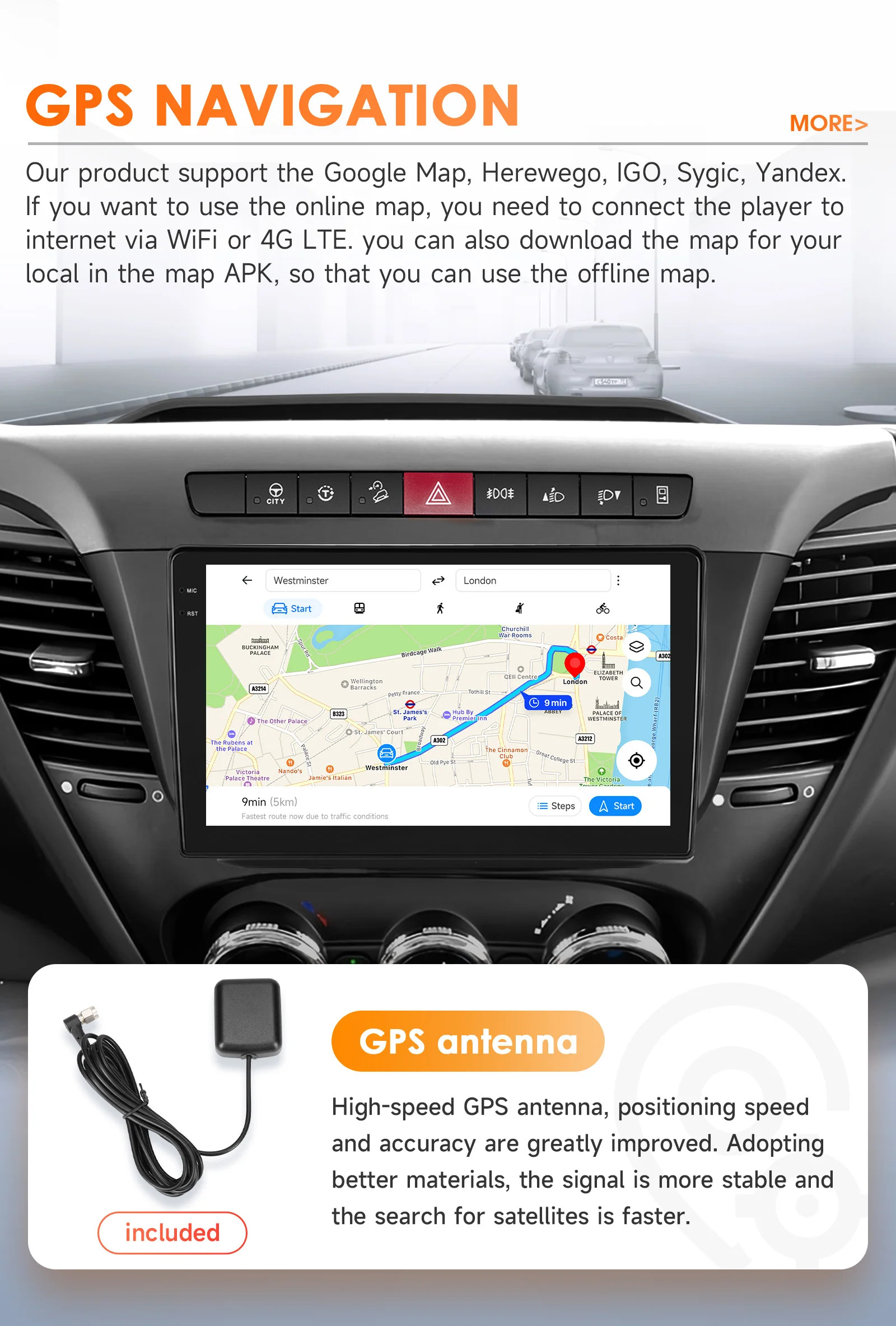 Hizpo 9" Android Auto Radio For Iveco Daily 2013 2014 2015 2016 2017 2018 2019 2020 2021 Carplay Car Multimedia Player GPS 2din
