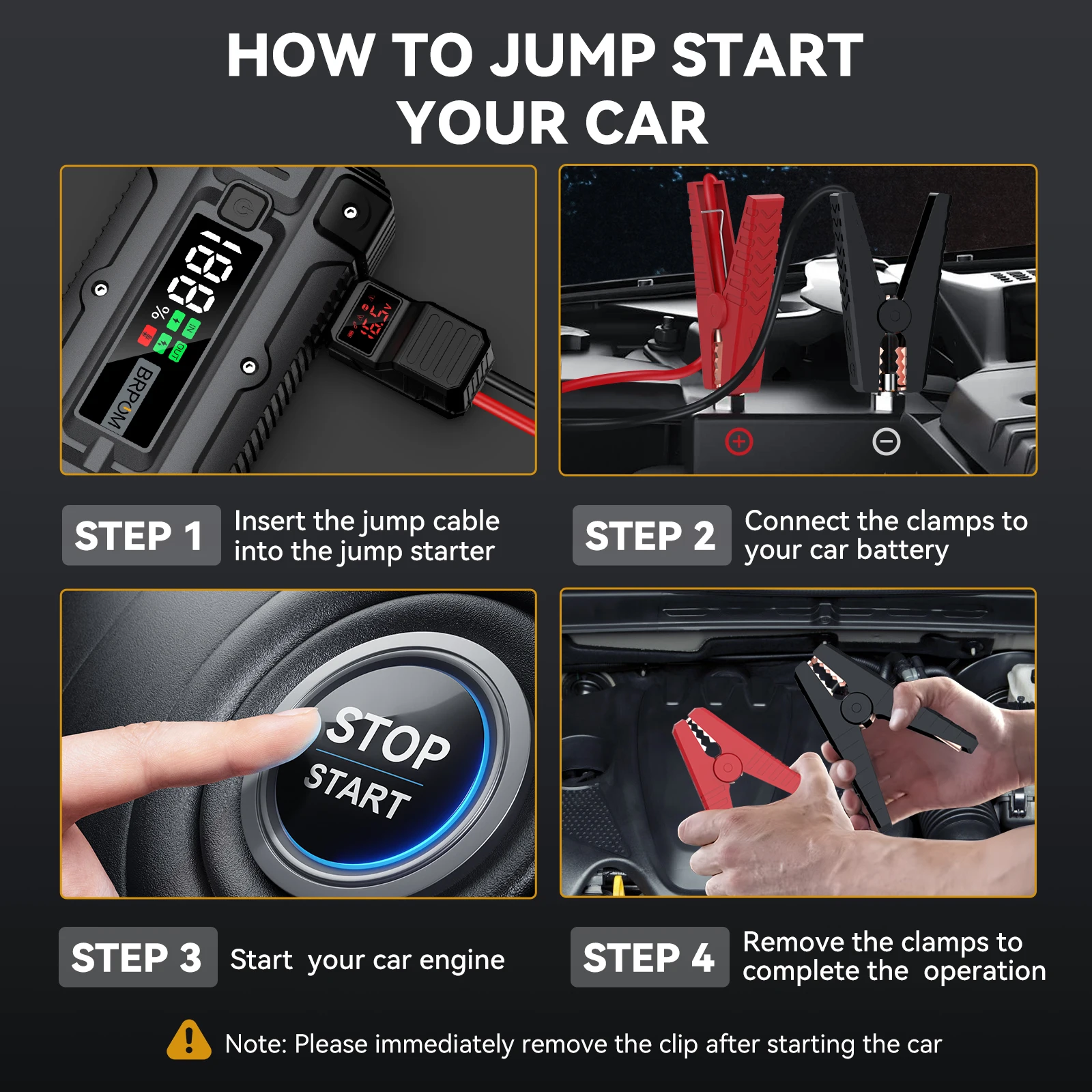 26800mAh 1500A peak Car Jump Starter Power Bank 12V Portable Car Battery Booster Charger Starting Device Petrol Diesel Car Starter