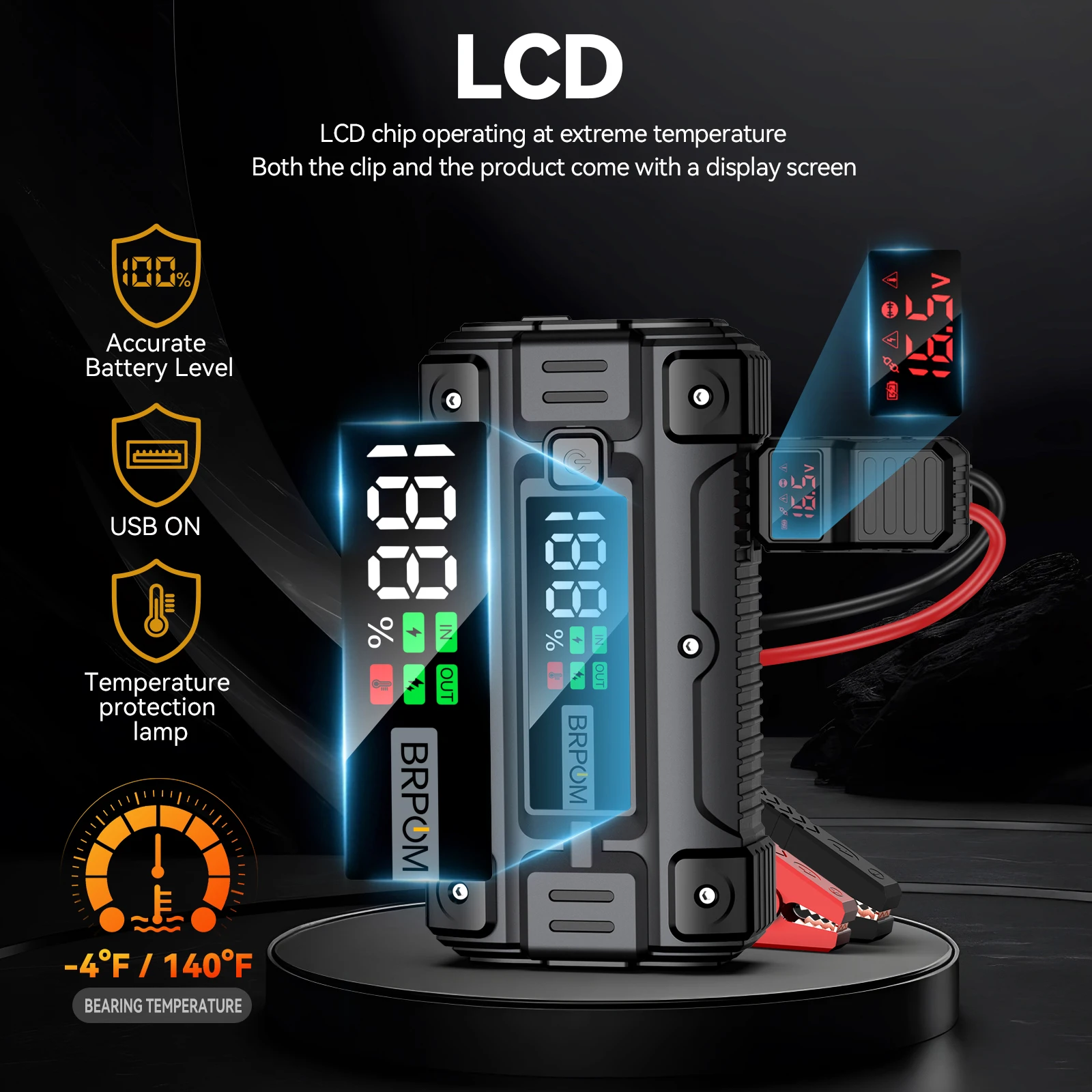26800mAh 1500A peak Car Jump Starter Power Bank 12V Portable Car Battery Booster Charger Starting Device Petrol Diesel Car Starter