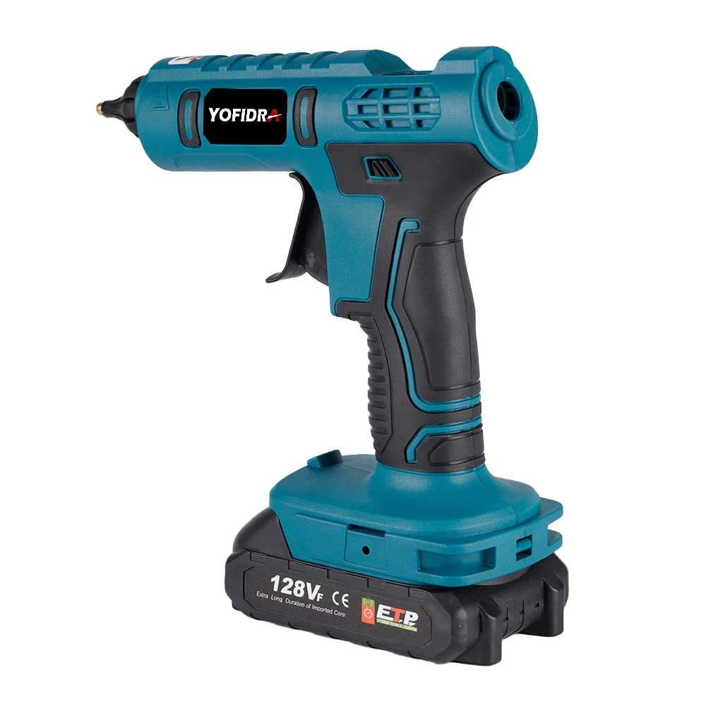 YOFIDRA 260° Hot Glue Gun 100W High Temperature Electric Mini Glue Guns Thermo Repair Power Tool For Makita 18-21V Battery Pin