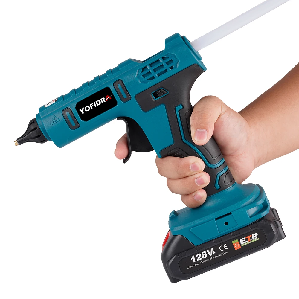 YOFIDRA 260° Hot Glue Gun 100W High Temperature Electric Mini Glue Guns Thermo Repair Power Tool For Makita 18-21V Battery Pin