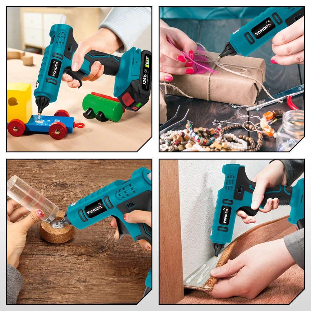 YOFIDRA 260° Hot Glue Gun 100W High Temperature Electric Mini Glue Guns Thermo Repair Power Tool For Makita 18-21V Battery Pin