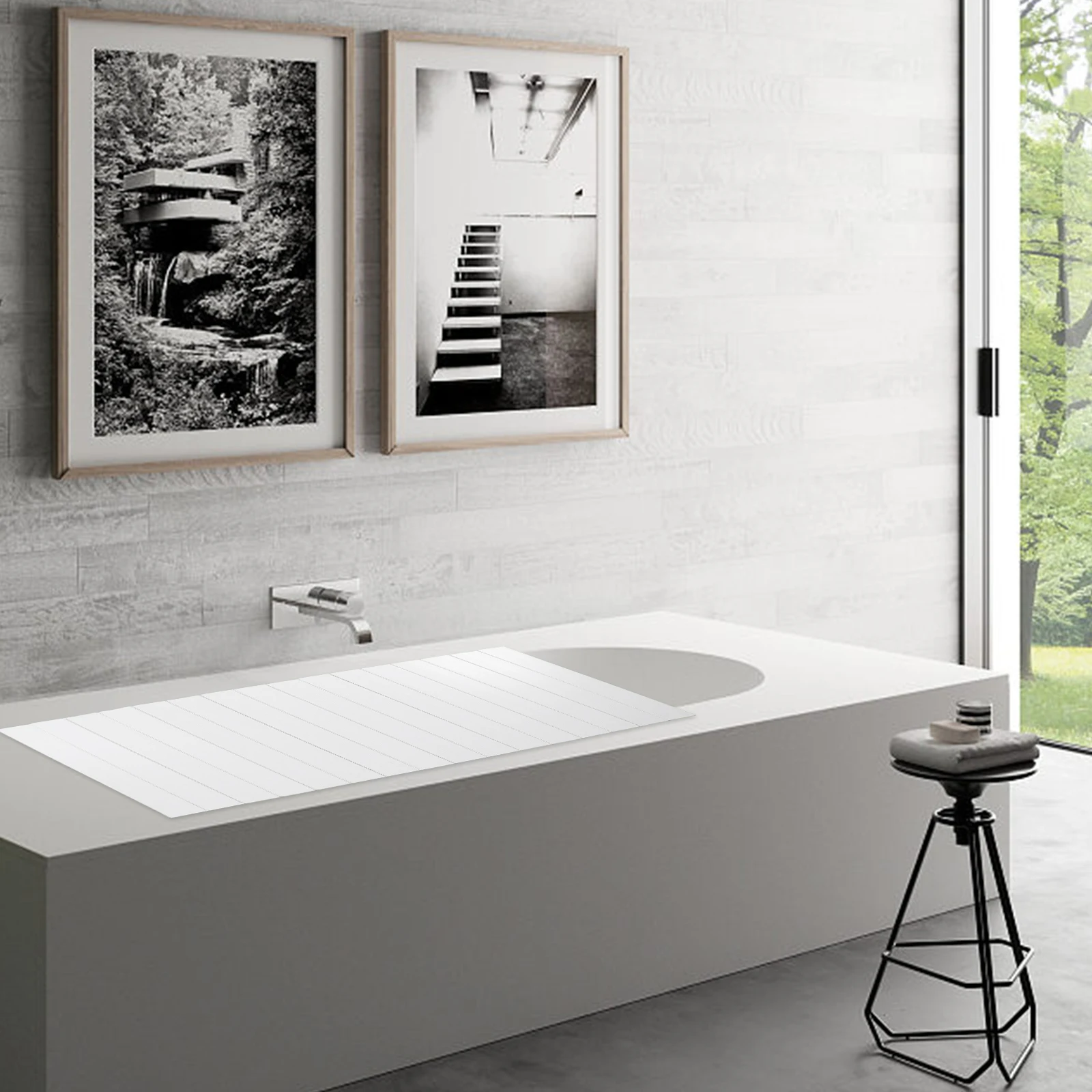 Bathtub Cover Foldable Board Waterproof Dustproof Bathtub Tray Insulation PVC Durable Panel for Home Bathroom Spa 75 x 170 cm