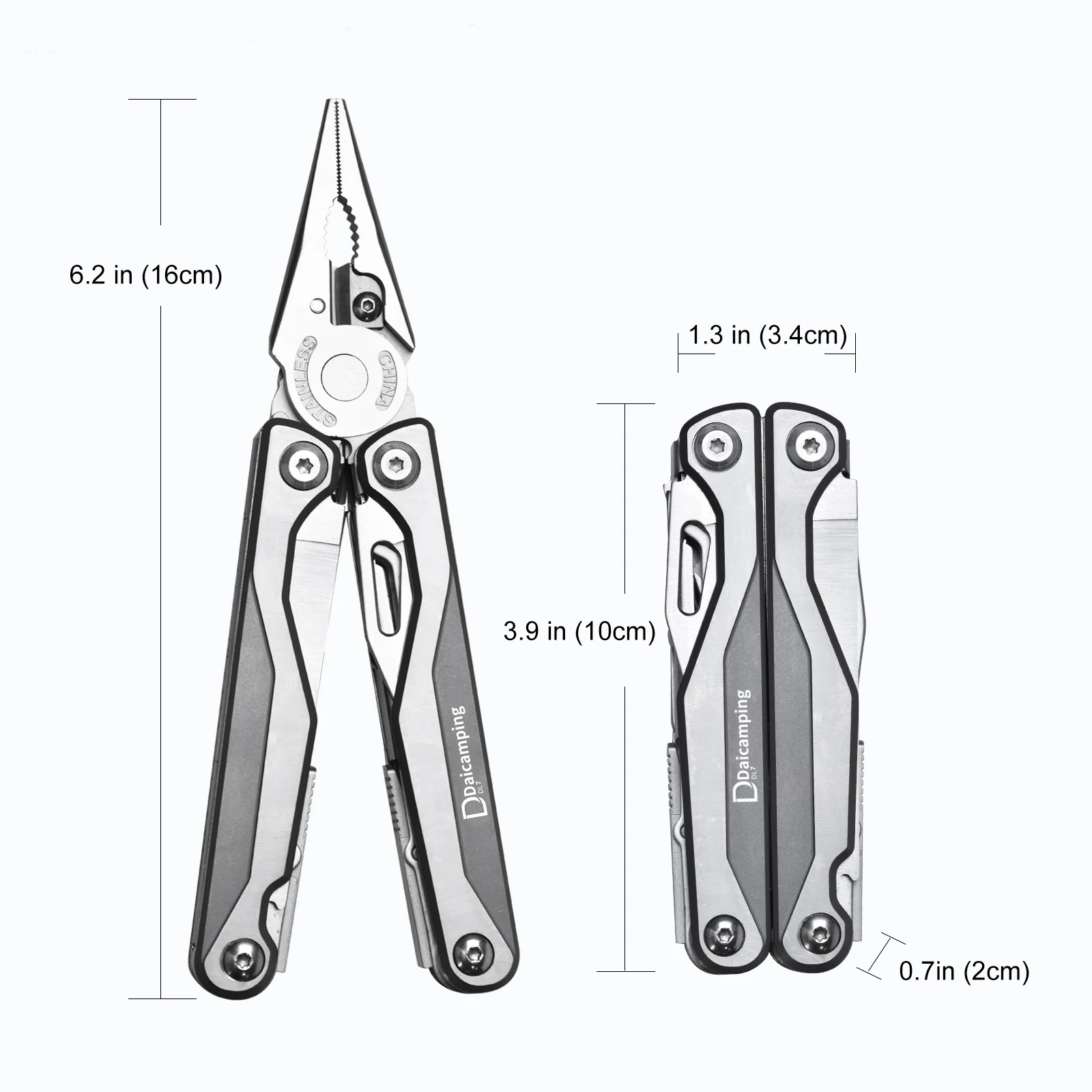 Daicamping DL7 Titanium Alloy Handle Outdoors Multi-tools Clamp Folding Knife EDC Combination Multi Tools Pliers Survival Knives