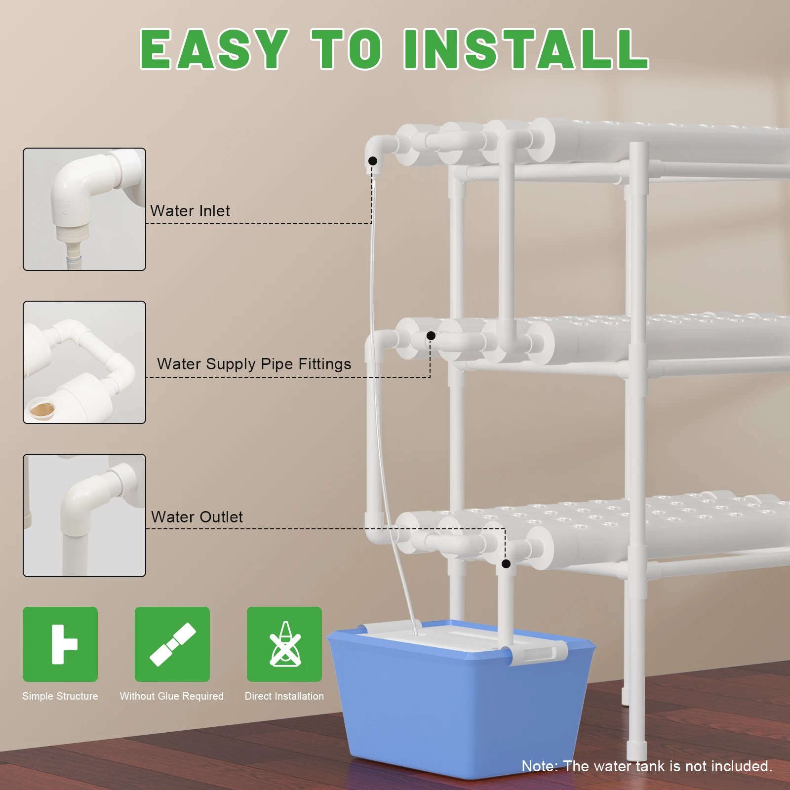 Food-grade hydroponic grow kit soilless cultivation 108 planting points for garden Vegetable Tool