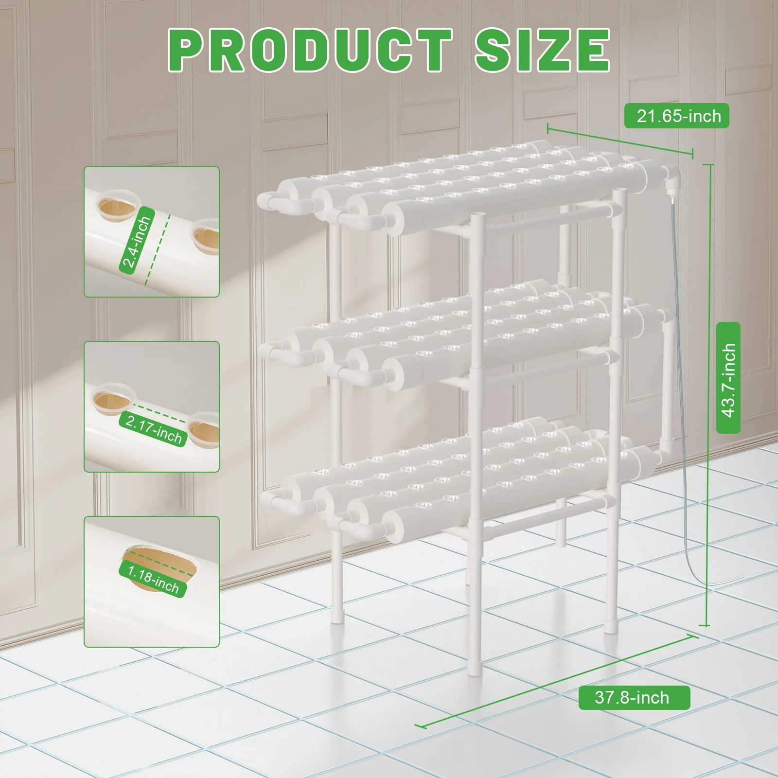 Food-grade hydroponic grow kit soilless cultivation 108 planting points for garden Vegetable Tool