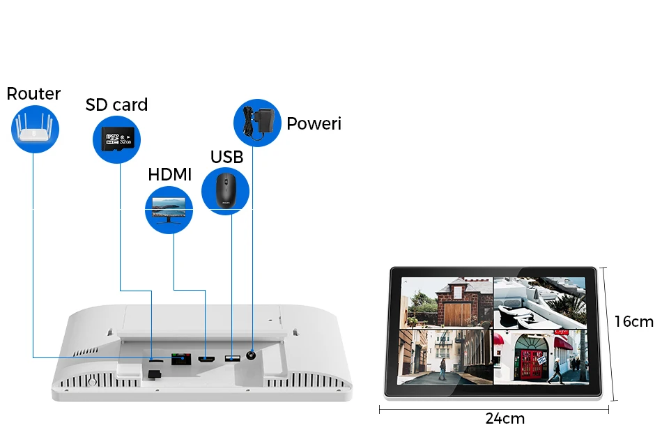 Hiseeu 3/5MP 10.1" Monitor 10CH NVR CCTV IP Camera Surveillance System Set Night Vision P2P Wireless Security PTZ Cameras Kit ﻿