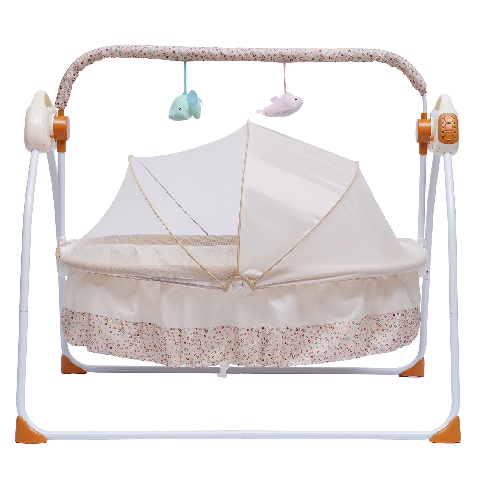 Electric Baby Cradle Auto Swing Rocker Cot Infant Sleeping Bed Swing Crib Kit Timer+Bluetooth Music+Mat+Pillow 5Gears Adjustable