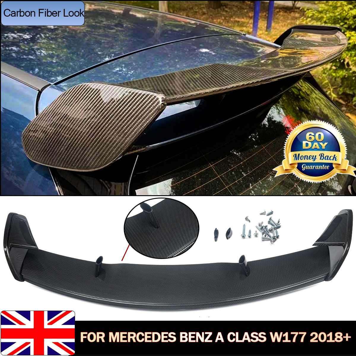 MagicKit For Mercedes 'AMG A45 Style Look' A Class A35 W177 Carbon Look Boot Roof Spoiler