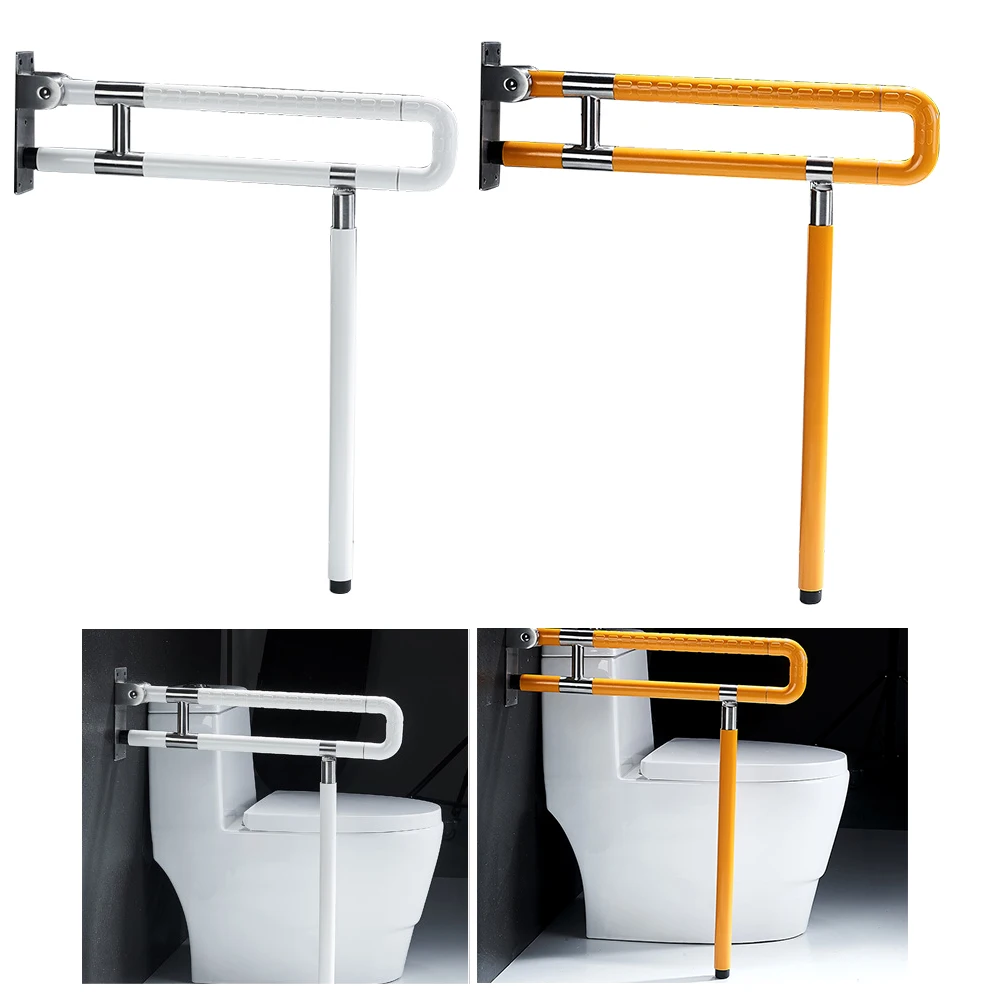 Folding Stainless Steel Toilet Safety Handrail Wall Mounted Luminous Bathroom Handrail