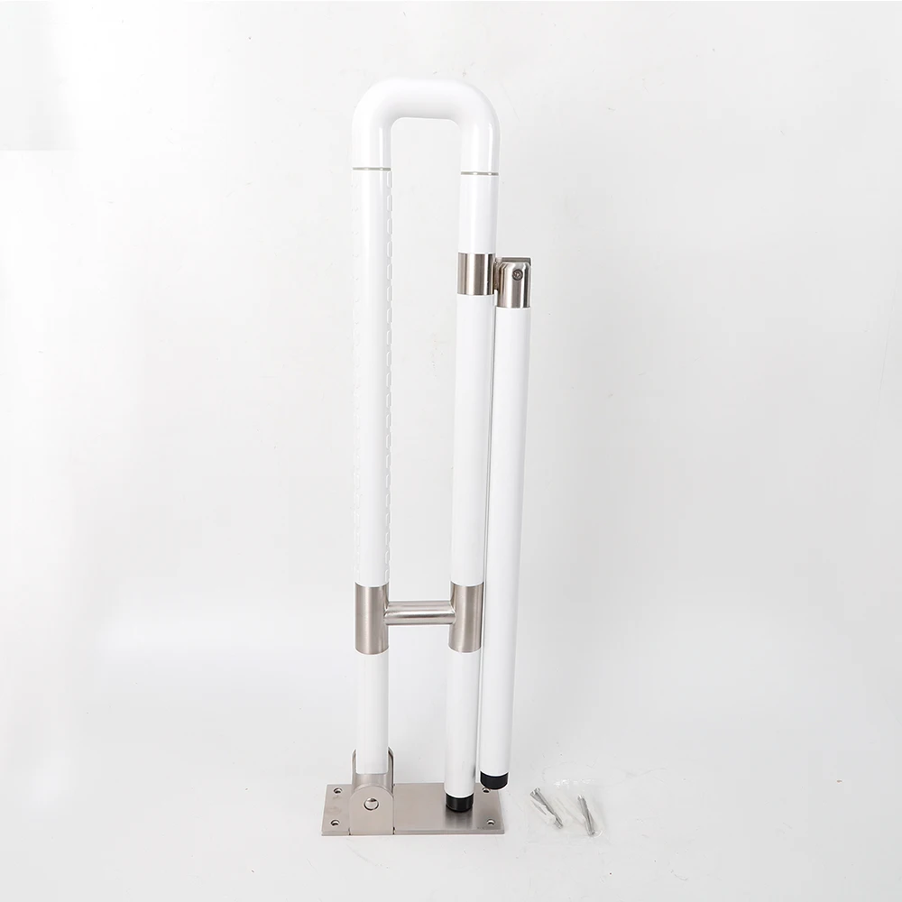 Folding Stainless Steel Toilet Safety Handrail Wall Mounted Luminous Bathroom Handrail