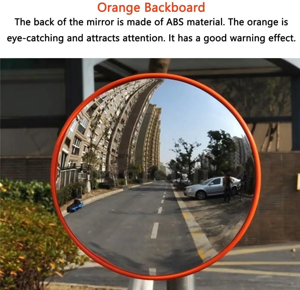 Convex Road Mirror,30/45/60cm Convex Mirror Unbreakable Road Traffic Safety Mirror,130 Degree Wide Angle Blind Spot Mirror