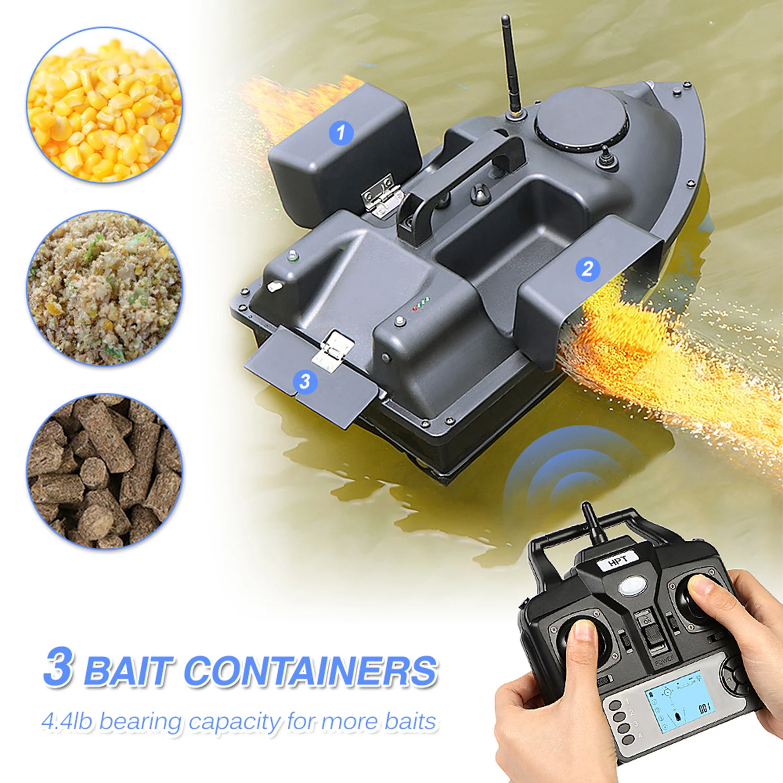 Intelligent Remote Control RC Boat Bait Positioning Point GPS Fixed Speed Cruising 5200mAh/12000mAh with Automatic Return