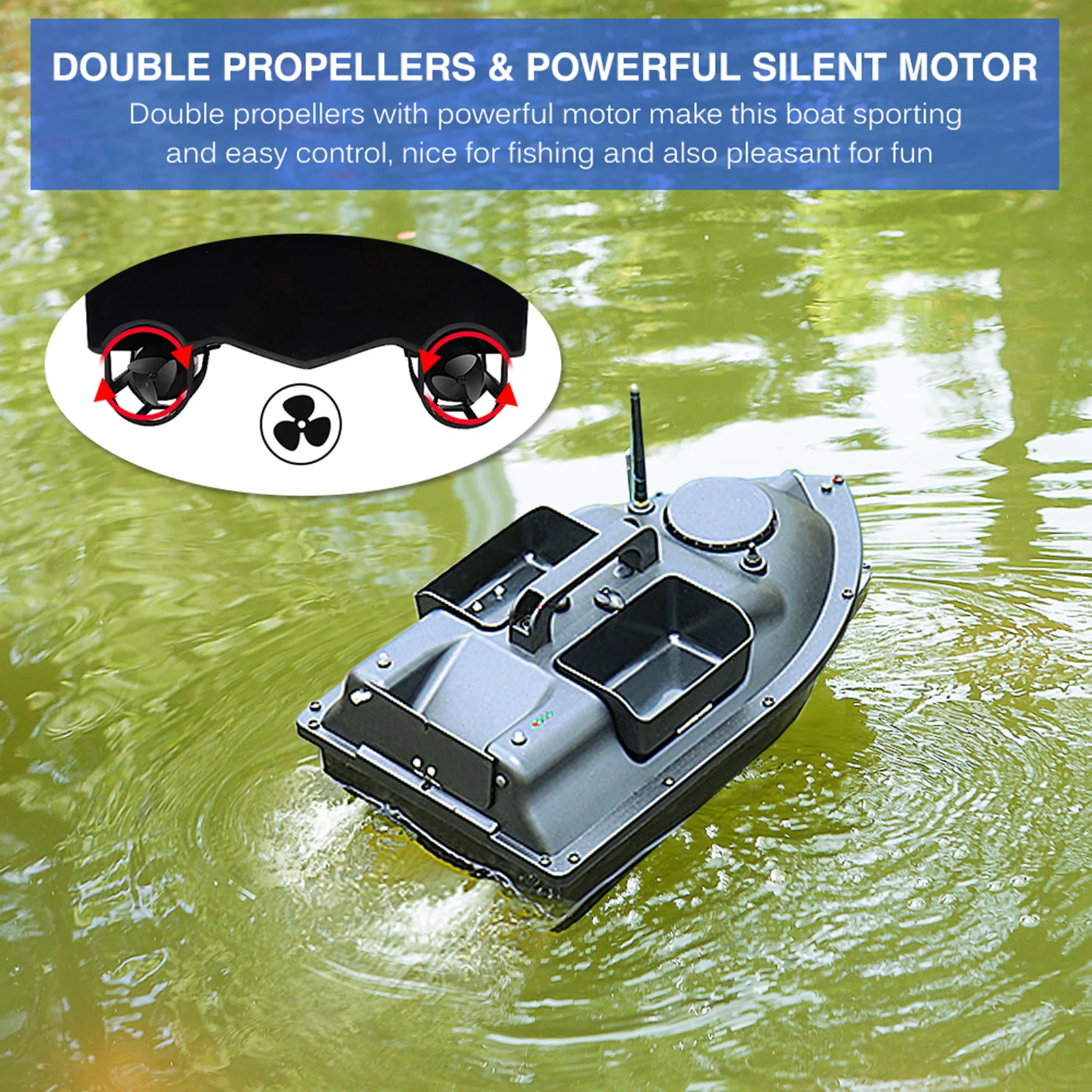 Intelligent Remote Control RC Boat Bait Positioning Point GPS Fixed Speed Cruising 5200mAh/12000mAh with Automatic Return
