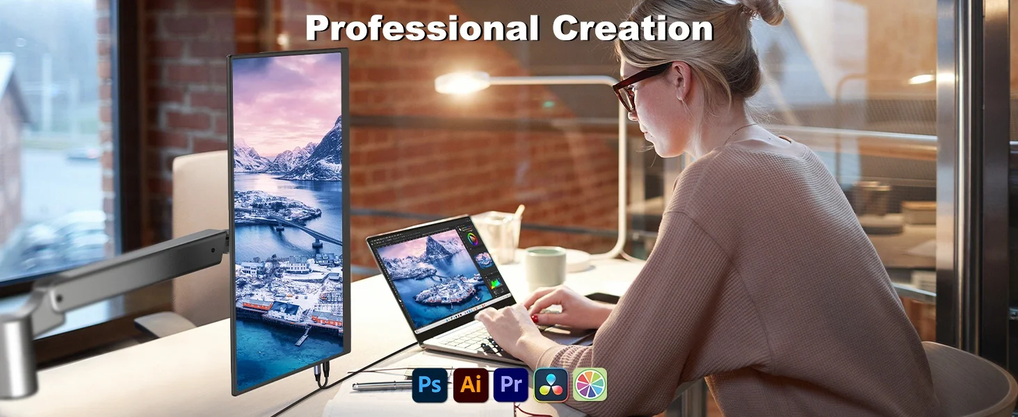 UPERFECT 2K 144Hz Portable Monitor 17.3 Inch 400Nits 2560x1440P IPS Screen For Gaming Travel Laptop PC PS4/5 Switch HDR Display