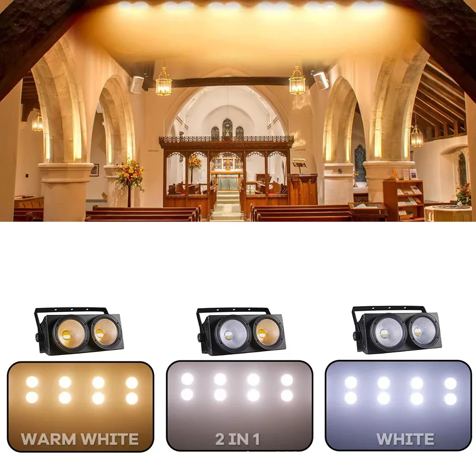 220W 2eyes LED COB DMX Flood Blinder christmas Lights Cool Warm White DJ audience Stage Lighting Effect Disco Bar Wedding Party