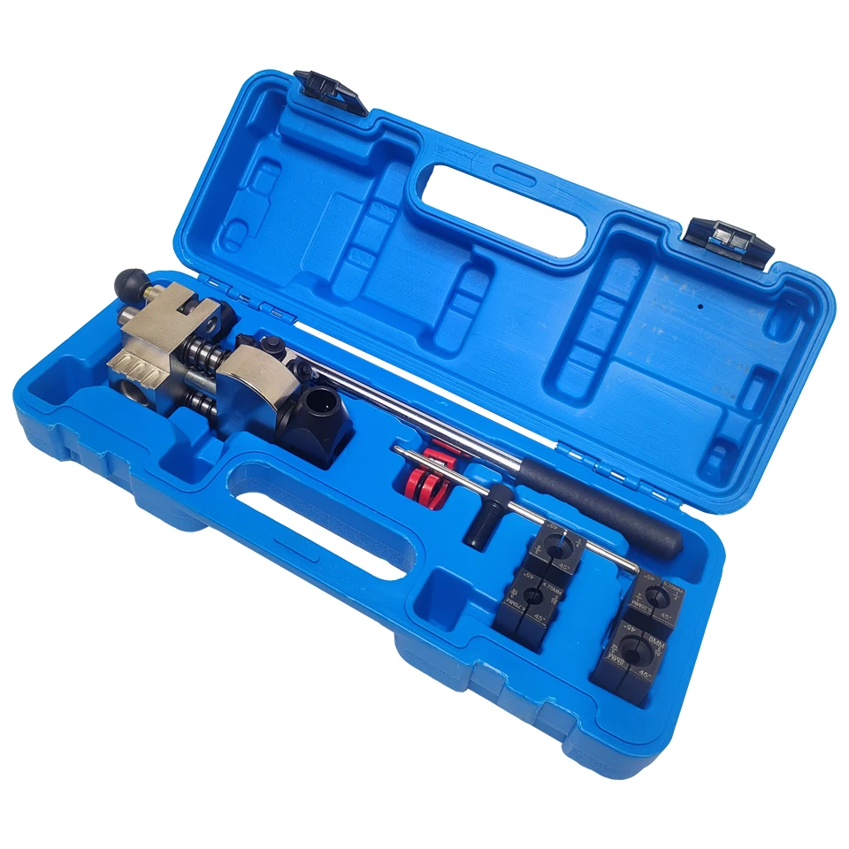 45 Degree Professional Brake Pipe Flaring Tool Kit for Single, Bubble, and Double Tube Rolling, 3/16', 1/4', 5/16', 3/8'
