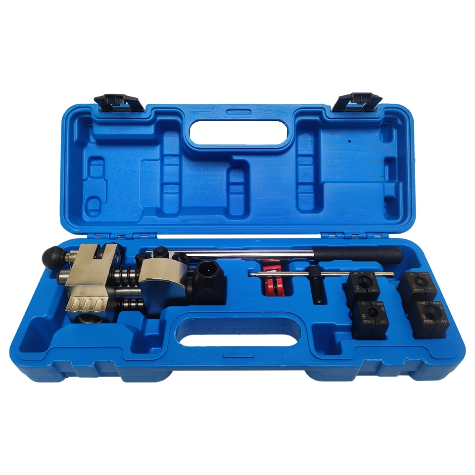 45 Degree Professional Brake Pipe Flaring Tool Kit for Single, Bubble, and Double Tube Rolling, 3/16', 1/4', 5/16', 3/8'