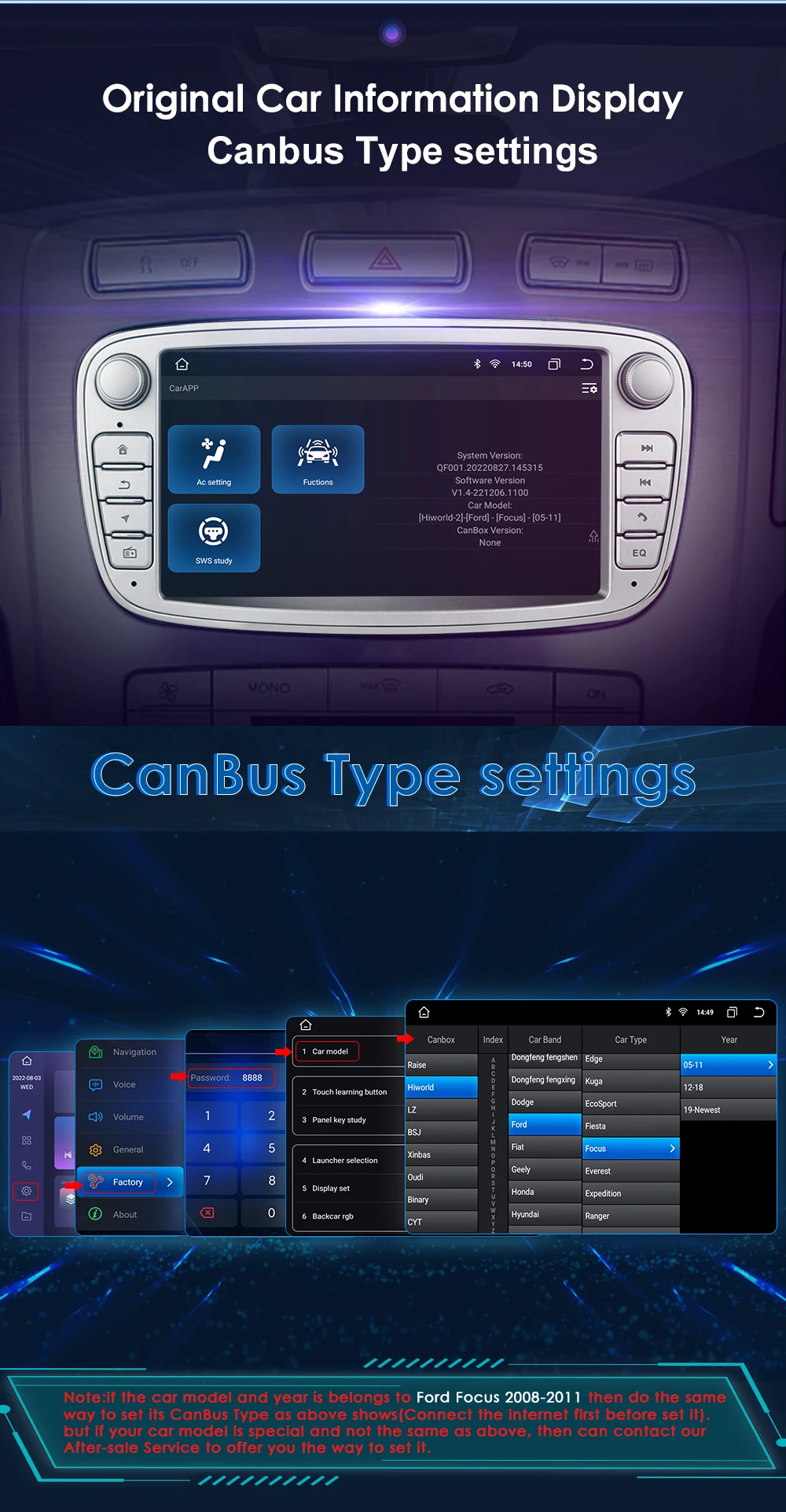 2 Din Carplay Android12 Car Radio For Ford/Focus/S-Max/Mondeo 9/GalaxyC-Max Car Multimedia Player Navigation GPS WiFi 7862