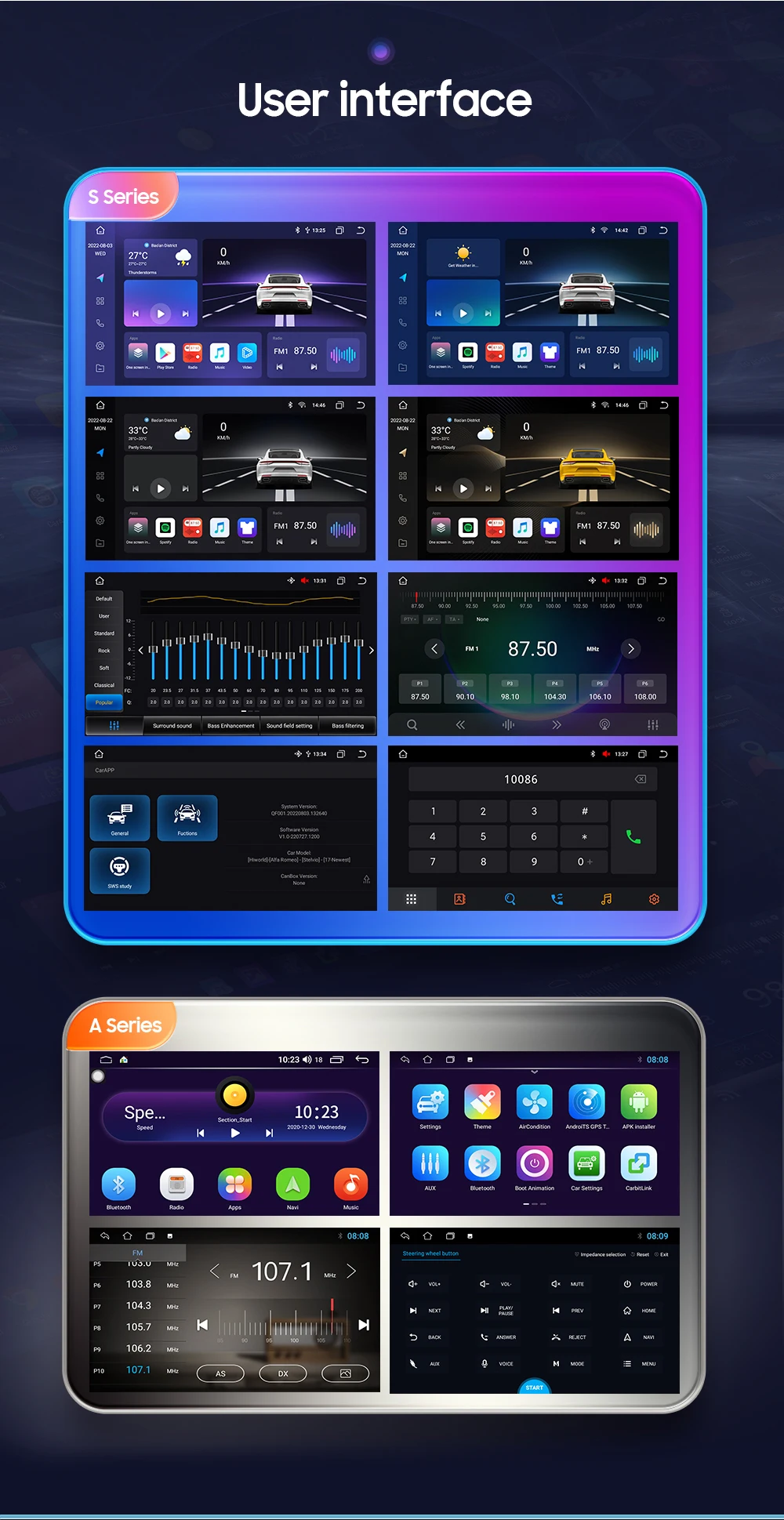 2 Din Carplay Android12 Car Radio For Ford/Focus/S-Max/Mondeo 9/GalaxyC-Max Car Multimedia Player Navigation GPS WiFi 7862