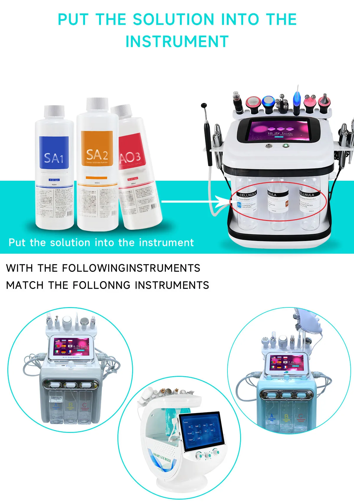 Meisikang Skin Rejuvenation Dermabrasion Face Clean Facial Cleansing Moisturizing Water 3pcs Aqua Peeling Solution 400ml