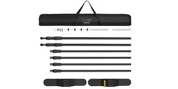 SucceBuy 3x2.4M Backdrop Background Stand Adjustable Telescopic Backdrop Banner Stand for Photocall Video Wedding Event Party