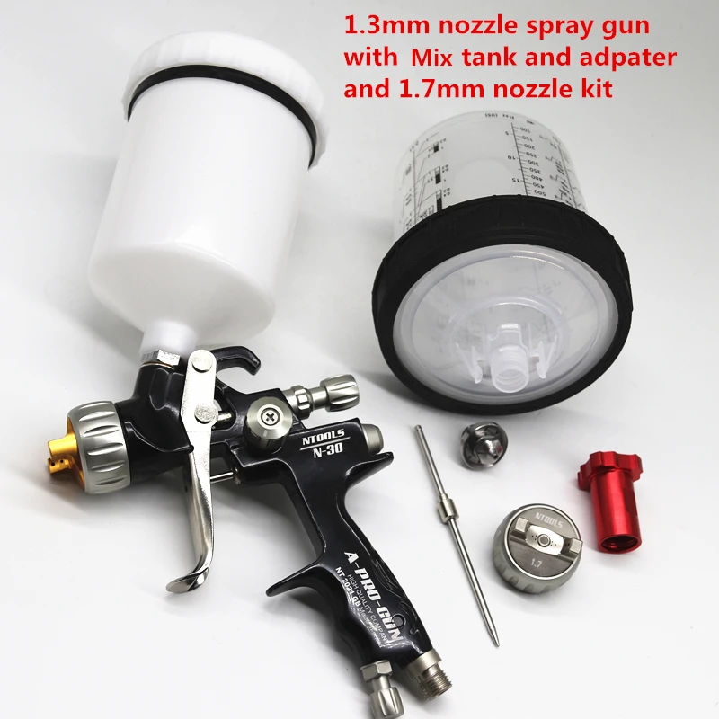 Spray Gun With 1.3 And 1.7mm Car Paint Gun With 600CC Mix Tank And Adpater Varnish Paint Sprayer /Air Spray Gun/Air Tools