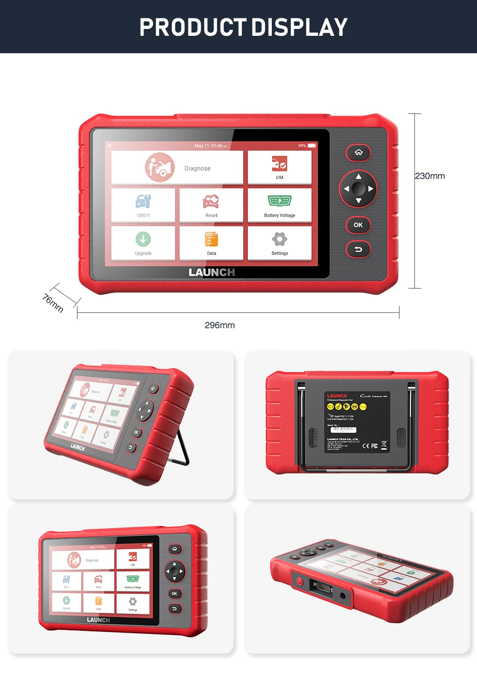 LAUNCH X431 CRP909X OBD2 Scanner Automotive Tools Car Diagnostic Tools Auto OBD Code Reader Free Shipping Diagnostic Auto