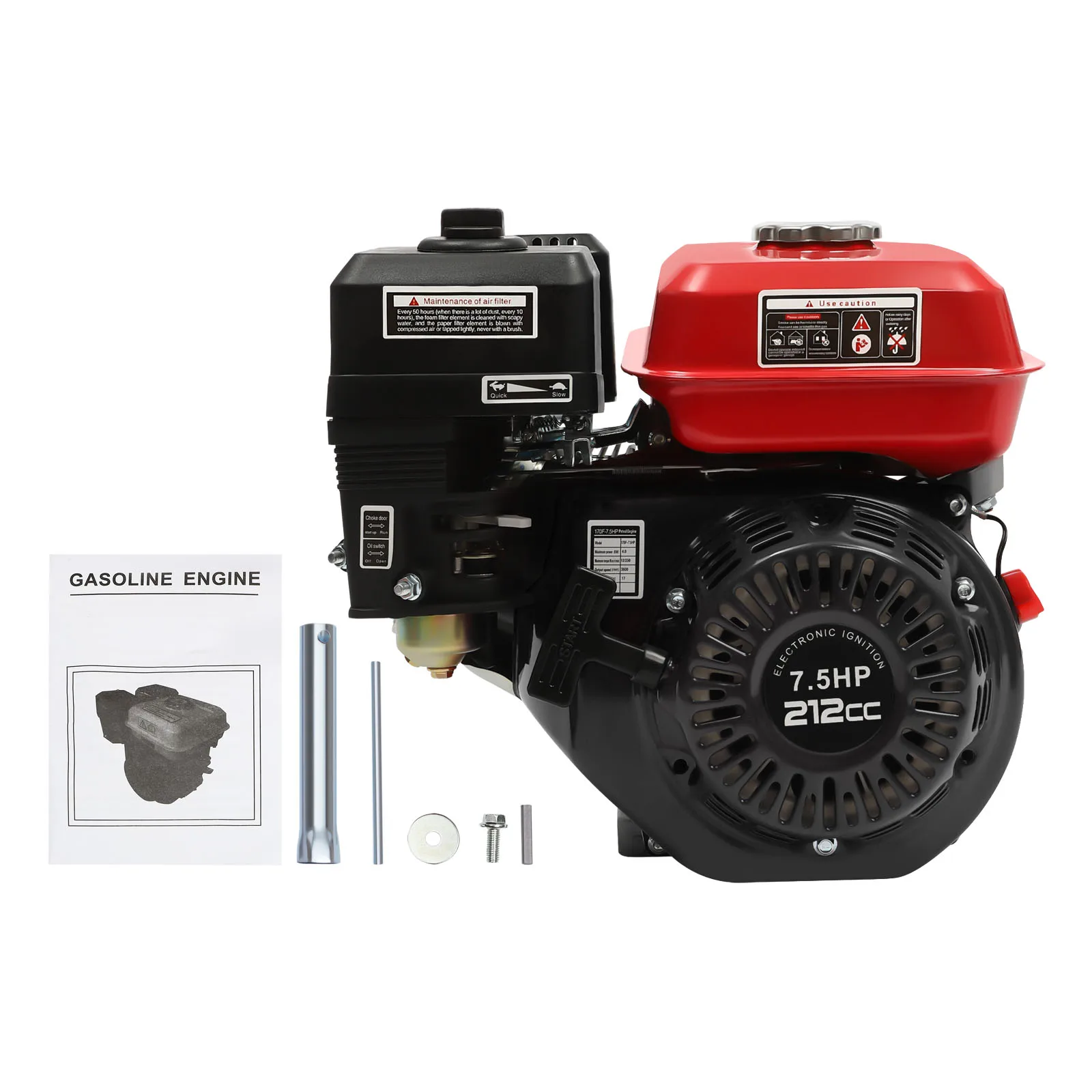 4 Stroke Petrol Gasoline Engines 1 Cylinder Air Cooling 7.5HP Kart Engine Strong Power Rotavator Pressure Washer Engine 5100W/40